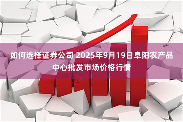 如何选择证券公司 2025年9月19日阜阳农产品中心批发市场价格行情